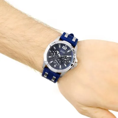 Guess Oasis Blue Silicone Strap Blue Dial Quartz Watch 